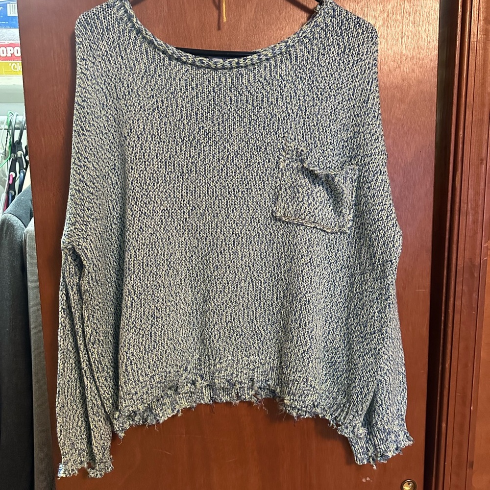 Fate green and blue sweater